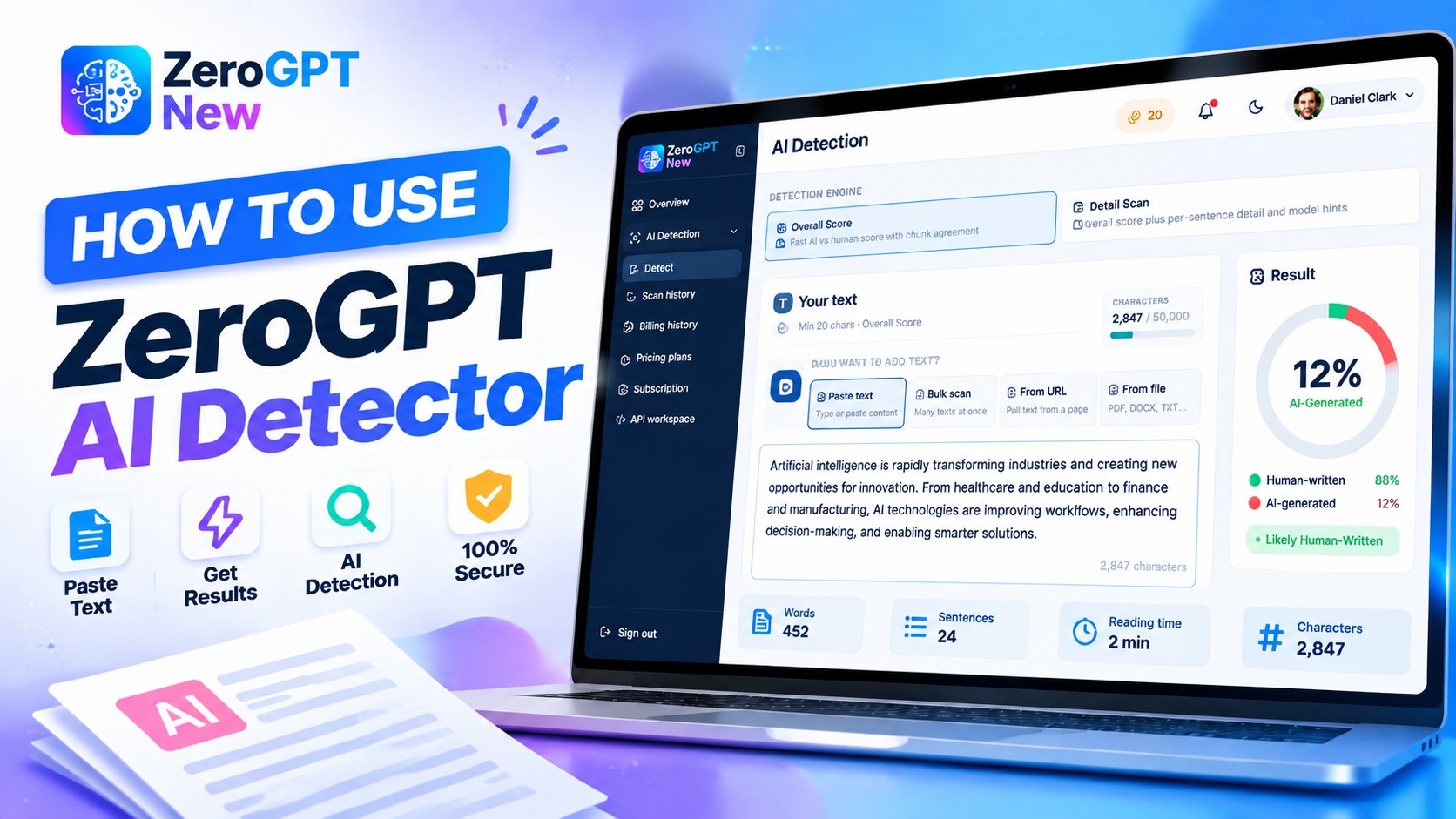 ZeroGPT New product walkthrough video thumbnail